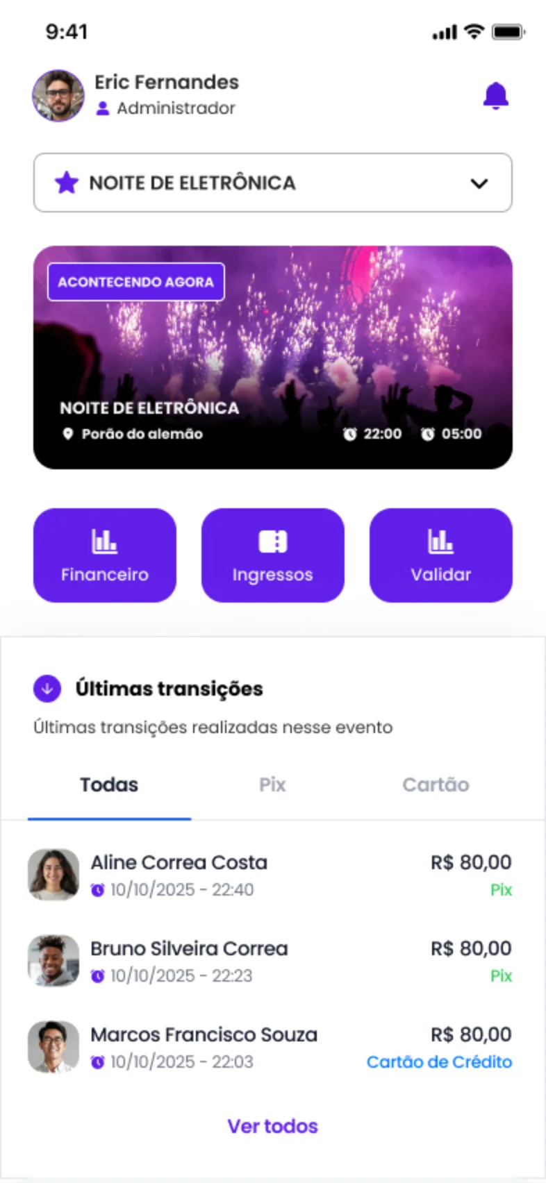 App mobile do gestor